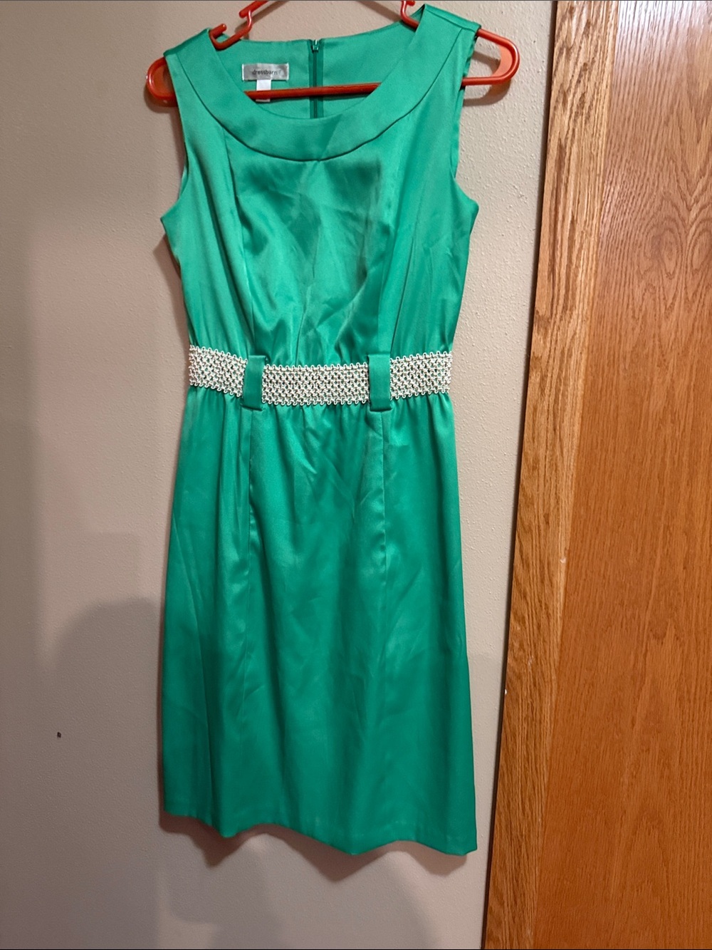 dressbarn Vibrant Emerald Green Satin Dress